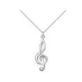 thumbnail image 1 of Treble Clef Pendant Necklace Sterling Silver, Chain Included, 1 of 1