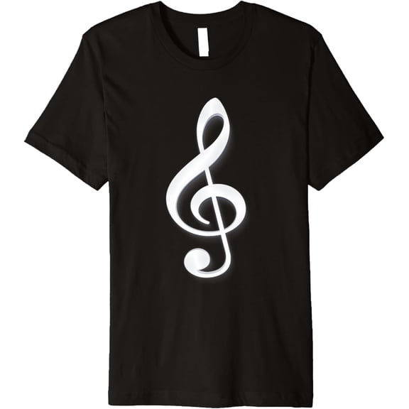 Treble Clef Premium T-Shirt men and women can wear, black, white, gifts