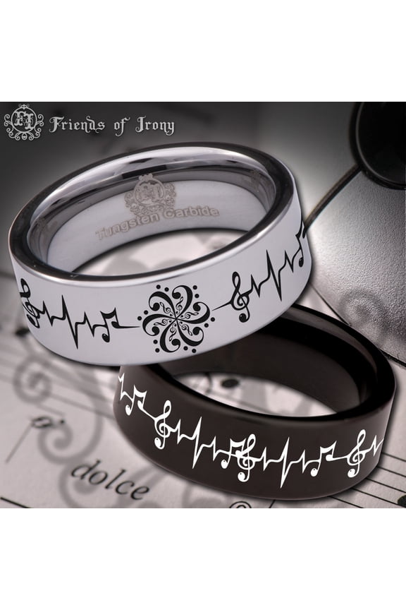 Treble Clef Tungsten Carbide Ring