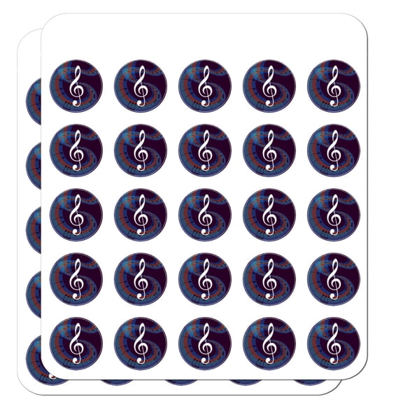 Treble Clef on Music Notes Planner Calendar Scrapbooking Crafting Stickers