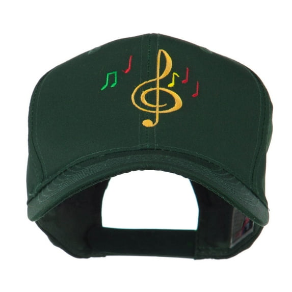 Treble Clef with Notes Embroidered Cap - Green OSFM