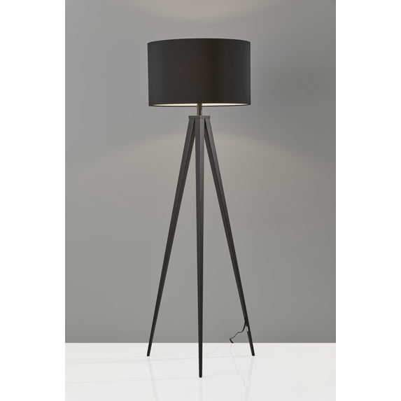 Treble Floor Lamp Three Black Metal Legs