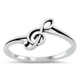 thumbnail image 1 of Treble G Clef Music Note Ring .925 Sterling Silver Band Jewelry Female Male Unisex Size 8, 1 of 4