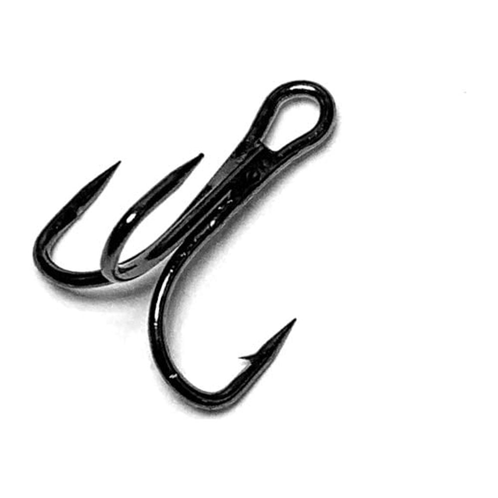 Treble Hooks 3x Strong Size 2 Black Nickel 100 Pieces