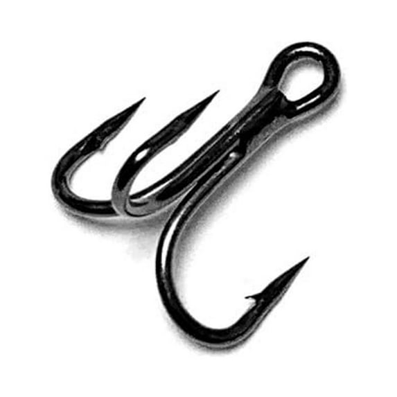 Treble Hooks 3x Strong Size 6 Black Nickel 100 Pieces