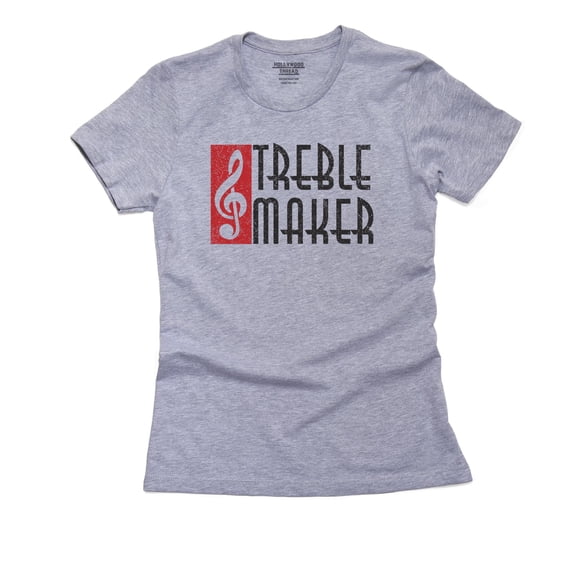 Treble Maker Trouble Maker Music Band Orchestra Women's Cotton Grey T-Shirt