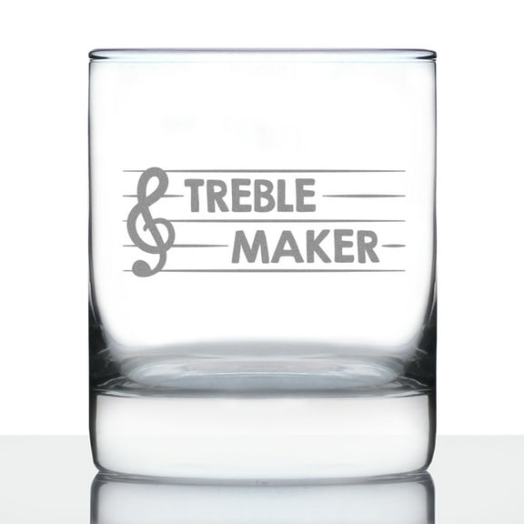 Bevvee Whiskey Rocks Glass 10.25 oz Treble Maker Gifts for Music Lovers Glassware & Drinkware