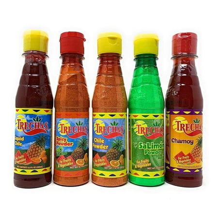 Trechas Salimon Chamoy Chile Liquid Powder Bundle 7.4oz 5x