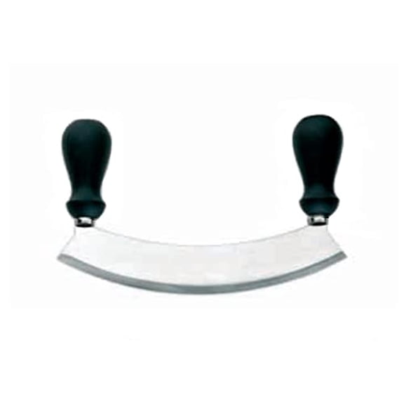 Tredoni 10.2" Mezzaluna Knife Chopper Slicer Cutter, 26cm Moon Round Hachoir -Italian Stainless Steel Y101