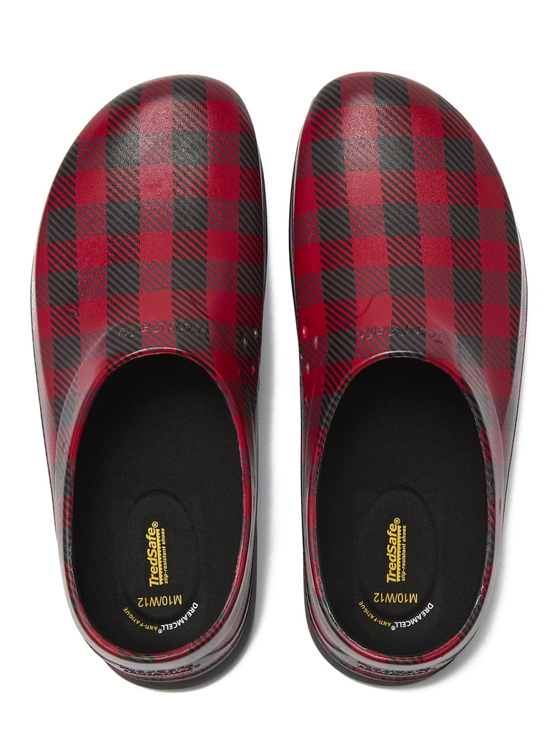 TredSafe Caspian Unisex Slip-Resistant Clogs, Buffalo Plaid