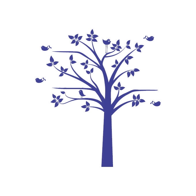 Tree #4 Vinyl Sticker - Medium - Royal Blue - Walmart.com