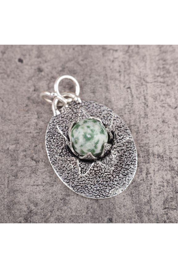 Tree Agate A Pendant 925 Sterling Silver Jewelry