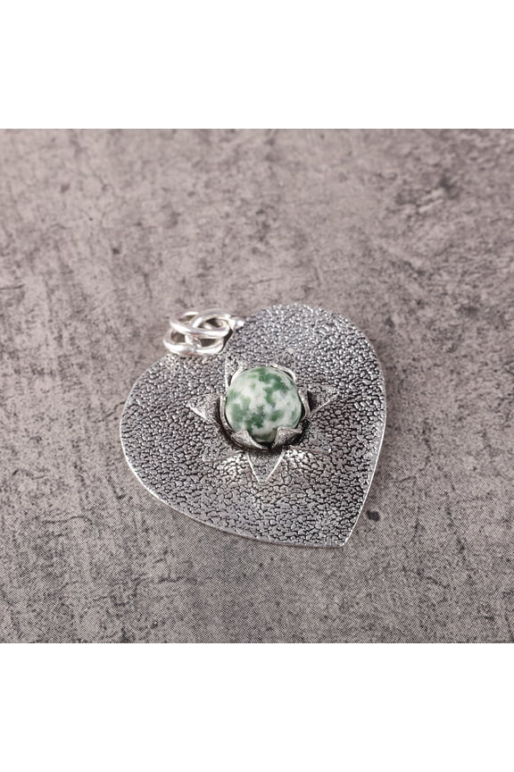 Tree Agate Pendant 925 Sterling Silver Jewelry