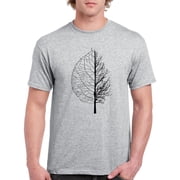 Tree And Leaf T-Shirt Men -Smartprints Designs, Male 3X-Large