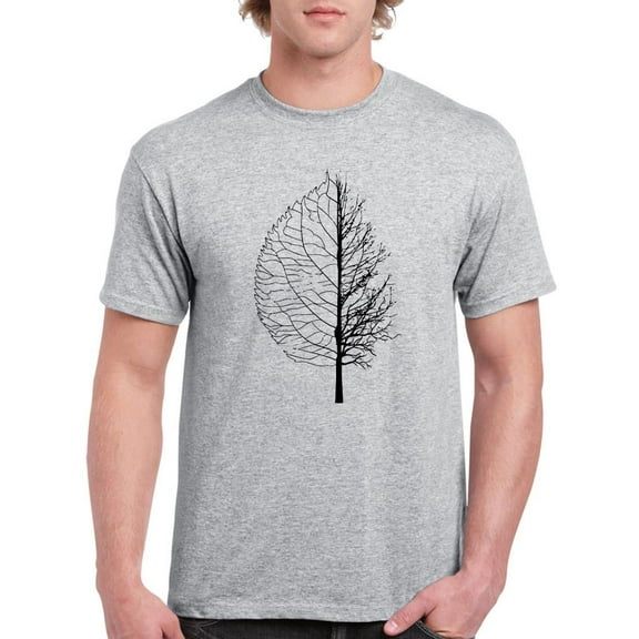 Tree And Leaf T-Shirt Men -Smartprints Designs, Male 5X-Large