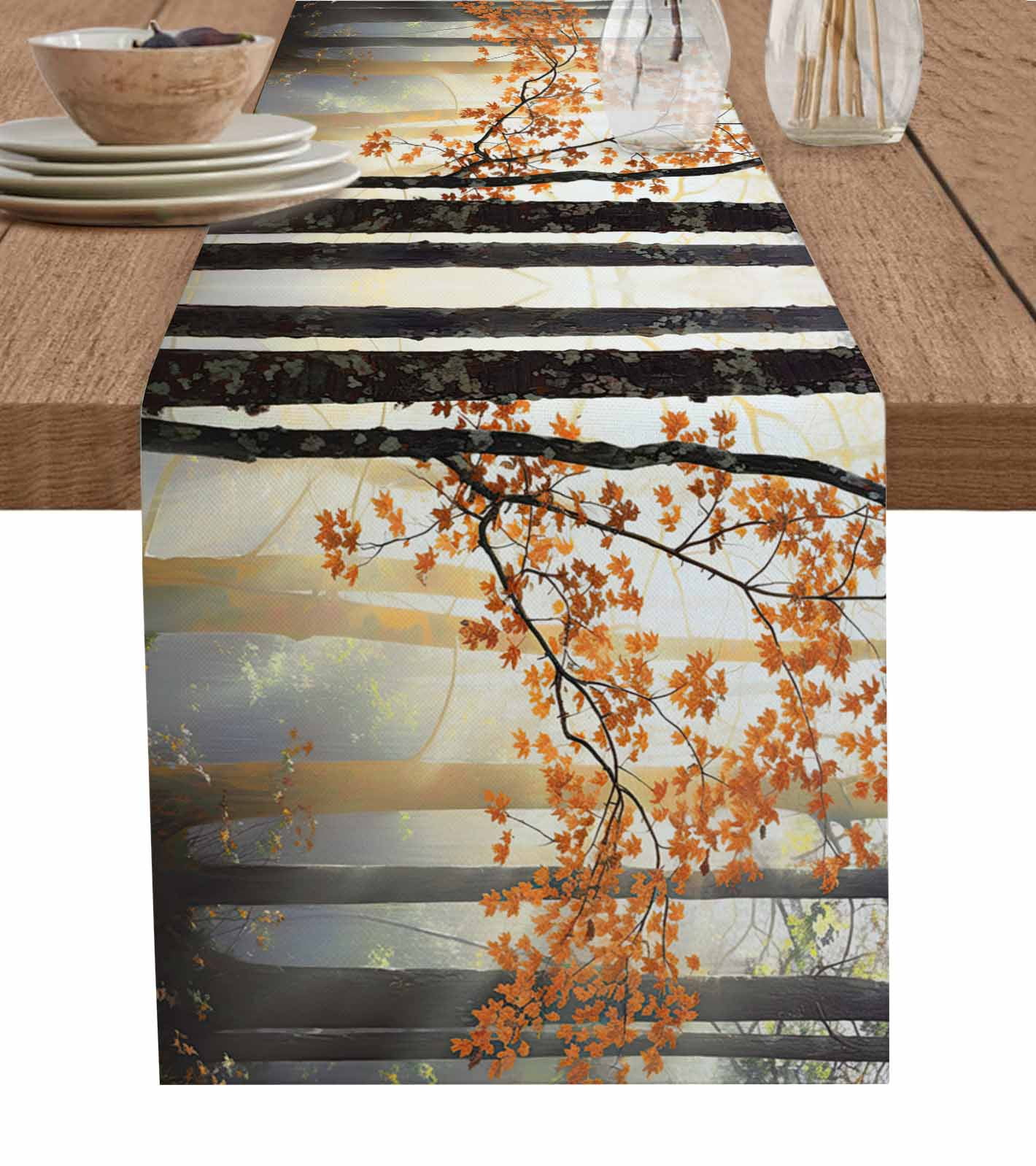 Tree And Plant Dingdar Light Jungle Table Runner ration Home r Dinner ...