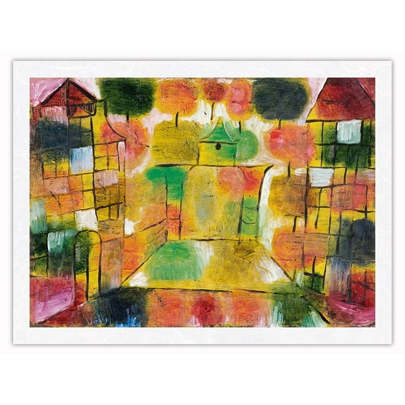 Tree and Architecture–Rhythms (Baum und Architektur–Rhythmen) - From an Original Color Painting by Paul Klee c.1920 - Japanese Unryu Rice Paper Art Print 24 x 32 in