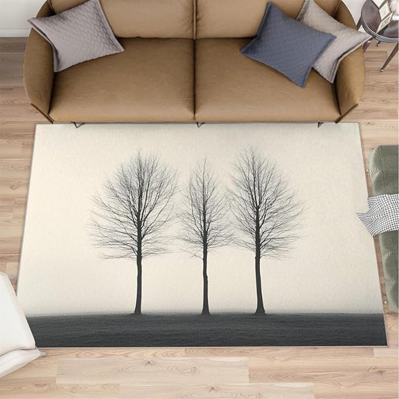 Tree Area Rug, Dead Trees Rugs for Living Room, Dead Branches Carpet, Modern Washable Area Rugs for Bedroom, Minimalist Carpet - Tree Home Decor-1x2ft