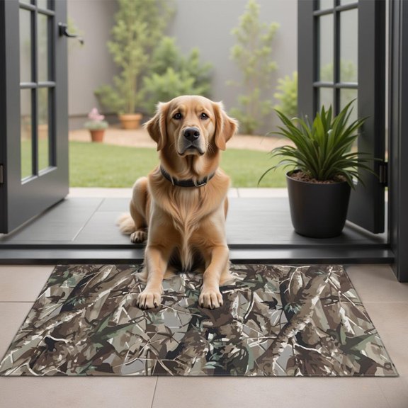 Tree Bark Camo Branches Pattern Door Rugs,Washable Non Slip Door Mats Indoor,Decorative Door Mats,Entry Mat Indoor for Entrance,Bedroom,Kitchen,Bathroom,20"x32"