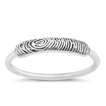 Tree Bark Print Earth Ring .925 Sterling Silver Band Jewelry Female Male Unisex Size 8