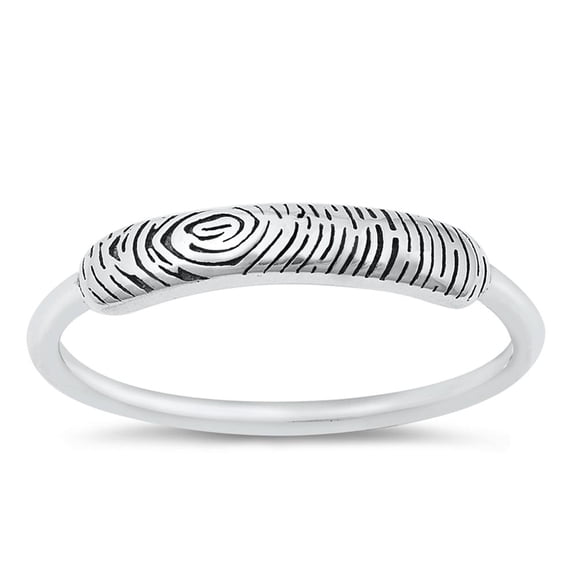 Tree Bark Print Earth Ring .925 Sterling Silver Band Jewelry Female Male Unisex Size 8