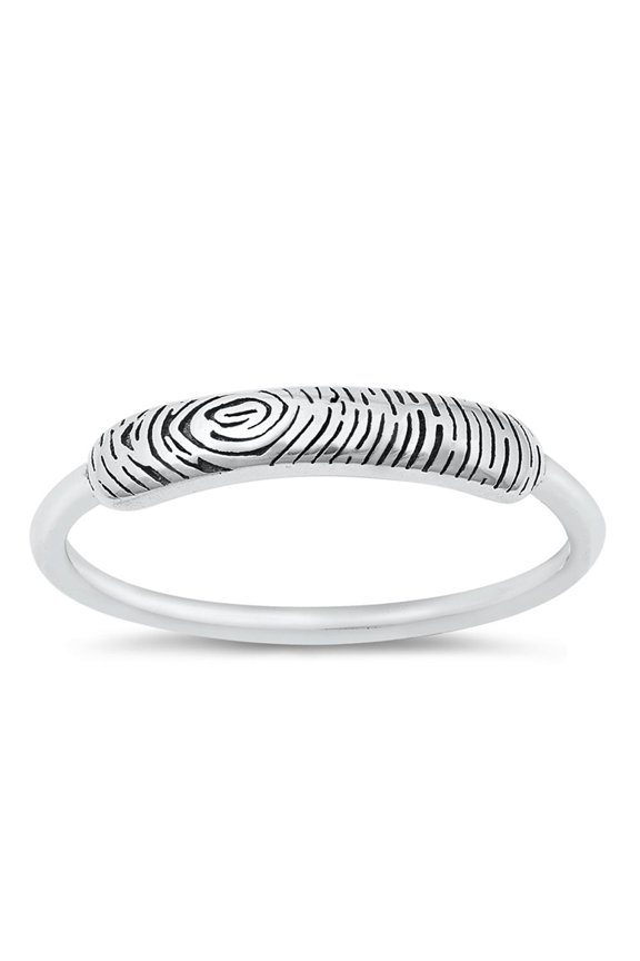 Tree Bark Print Earth Ring .925 Sterling Silver Band Jewelry Female Male Unisex Size 8