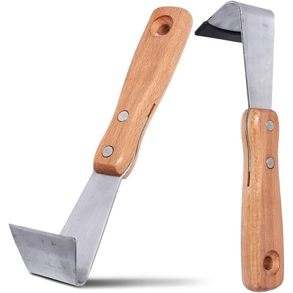 Tree Bark Removal Tool, 2PCS Log Debarking Spud with Wooden Handle, Sharp Bark Scraper for Fruit Tree Care,Debark Peeler Stripping Tool for Woodworking Orchard Garden Maintenance Log Scraper