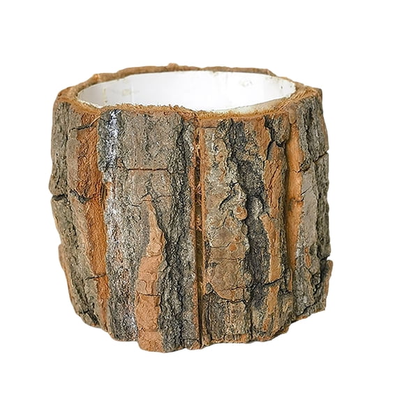 Tree Bark Stump Planter Rustic Succulent Pot Farmhouse Flower Pot For Indoor Outdoor Garden Use