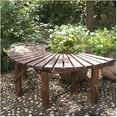 thumbnail image 1 of Tree Bench Wrap Around Tree Bench Wooden Curved Benches Outdoor Strong Bearing Capacity 660Lbs, for Garden Natural 120Cm/47In, 1 of 8