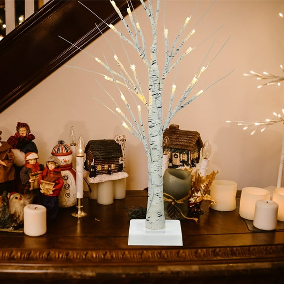 Tree Birch Light Led Artificial Lamp Lighted Bonsaipre Lit Lights Tabletop Twig Christmas Branch