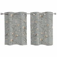 thumbnail image 1 of Tree Birds Kitchen Curtains Small Short 39 Inch Length, Vintage Grey Flower Floral Branch Spring Grommet Top Bedroom Living Room Curtains, Light Filtering Cafe Curtain Drapes 2 Panels Set 55''x39'', 1 of 9