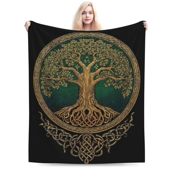 Tree Blanket Celtic Tree Of Life Yggdrasil Knotwork Art Soft Plush Throw Blanket Spiritual Decor Birthday Gift 50x40