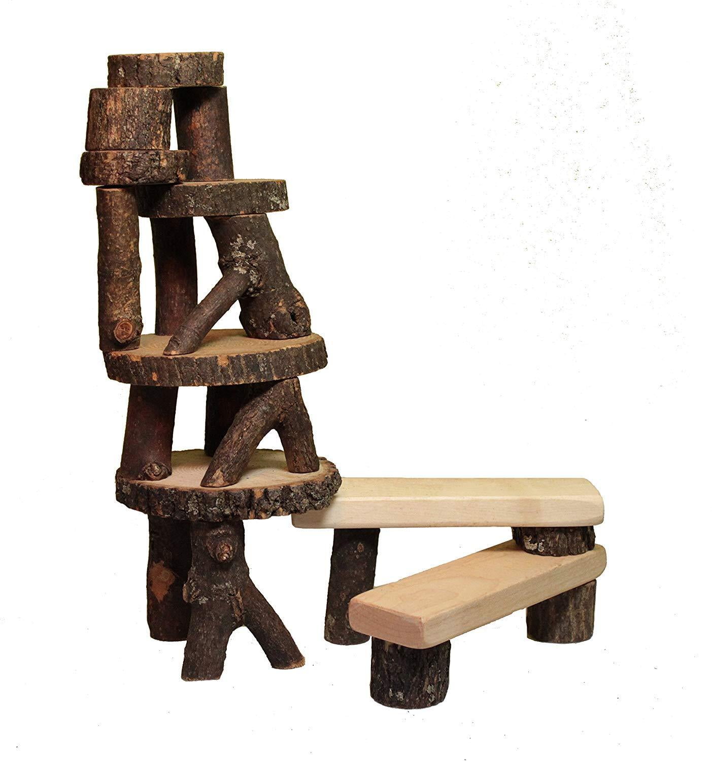 Tree Blocks Amazing Wooden Building Blocks Set 22 Pieces - Walmart.com