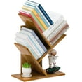 thumbnail image 1 of Tree Bookshelf, 3-Tier Small Book Storage Organizer Shelves Floor Standing Bookcase, Wood Storage Rack for Office Home School Shelf Display for Cd/Magazine(Rustic Brown), 1 of 14