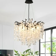 Tree Branch Crystal Chandelier - Adjustable Cascading LED Light Fixture in Black/Gold (59" Max Height) for Dining Room, Foyer, Bedroom
