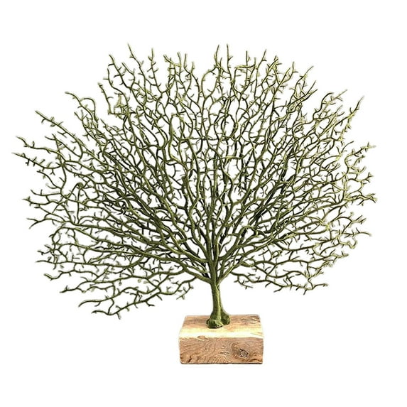 Tree Branch Decorative Sculpture for Bedroom Living Room Tabletops, Countertops , Green, 50x45cm