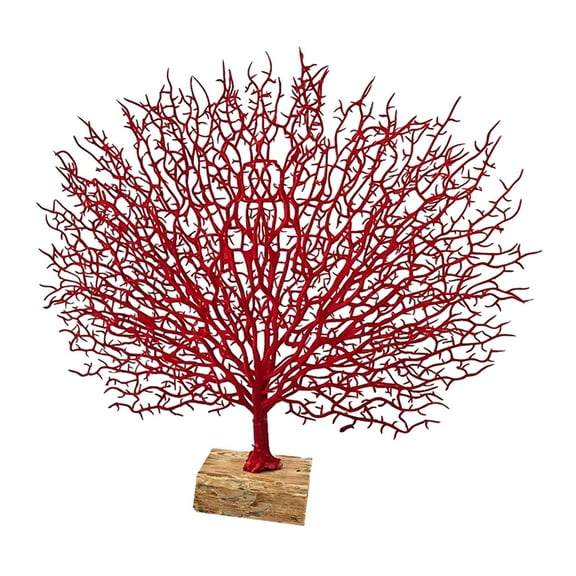 Tree Branch Decorative Sculpture for Bedroom Living Room Tabletops, Countertops , Red, 50x45cm