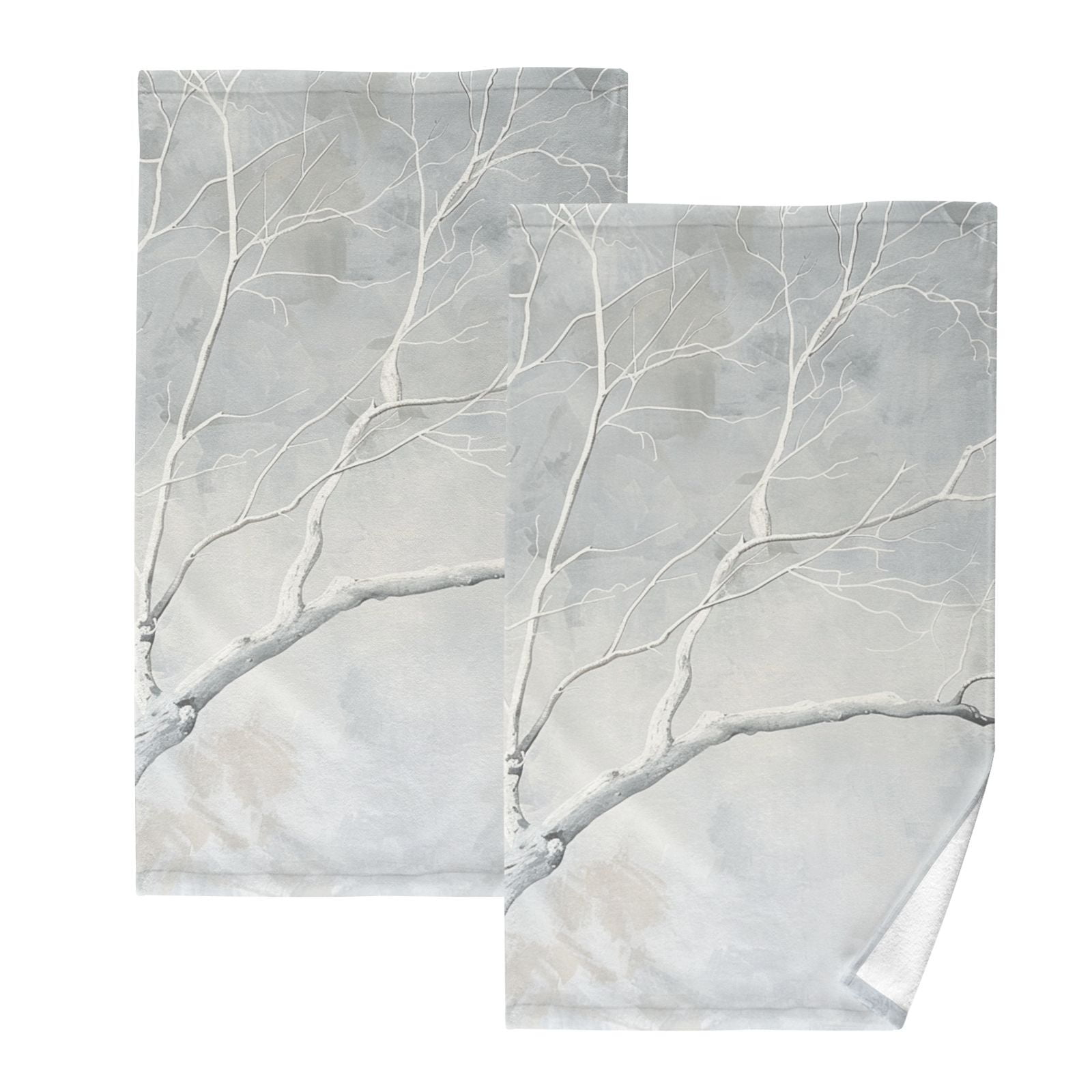 Tree Branch Hand Towels Cotton Bath Towels Large Face Towels Absorbent for Bathroom 2 Packs
