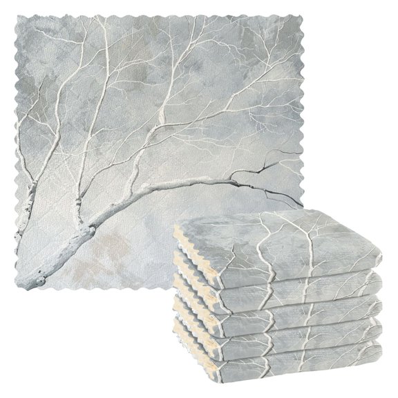 Tree Branch Kitchen Towels 6 Pcs Dish Towels Absorbent Soft Quick Dry Towel Dish Rags for Washing Dishes