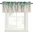 thumbnail image 1 of Tree Branch Leaf Window Valance Curtain Green Plant Rod Pocket Short Curtain for Living Room, Bedroom & Kitchen Window Decor 60x18in, 1 of 8