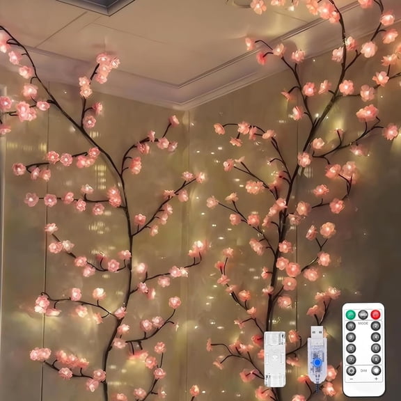 Tree Branch Lights for Wall,Cherry Enchanted Willow Vine 63inch, Warm Light