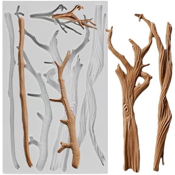 Tree Branch Silicone Mold Twig Branch Fondant Molds For Sugar Cake Decorating Cupcake Topper Chocolate Gum Paste Candy Polymer Clay