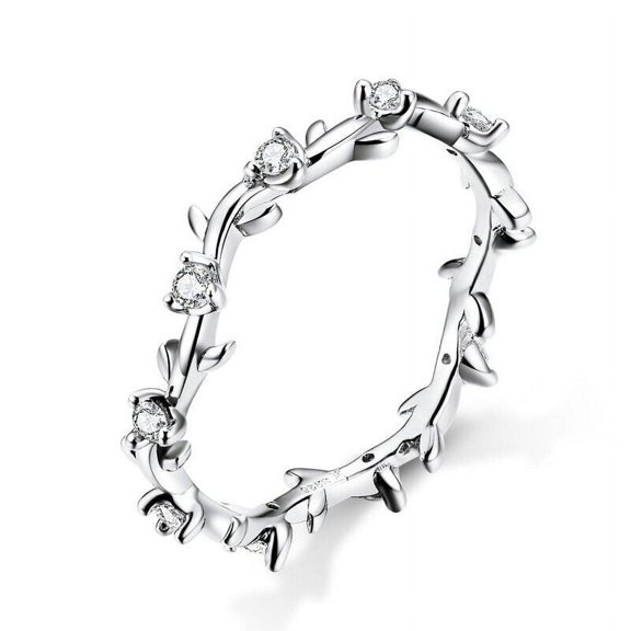 Tree Branch Style Full Eternity Ring 1.7 Ct Diamond 14K White Gold Over