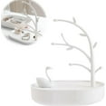 thumbnail image 1 of Tree Branch Swan Jewelry Display Stand with Storage Base, Tree Tower Rack Holder Organizer for Ring Earrings Necklace Bracelet, Suitable for Living Rooms, Bathrooms,Offices,Etc, 1 of 7