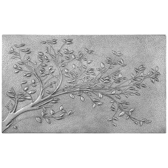 Hand-Hammered Copper Backsplash Panel - Tree Branches Design in Silver Finish - 30"x18"