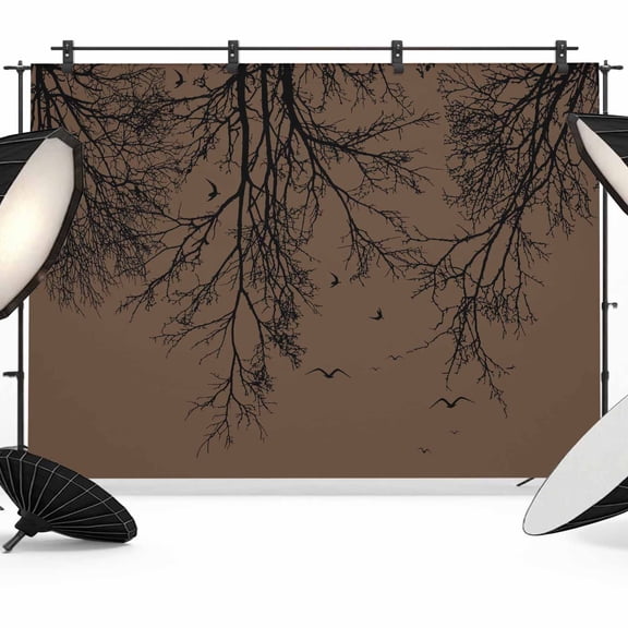 Tree Branches Bird Photography Backdrop 7x5FT, Brown Background Black Deadwood Photo Backdrops, Background for Photography Studio Photo Studio Background, Back Drop for Photoshoot