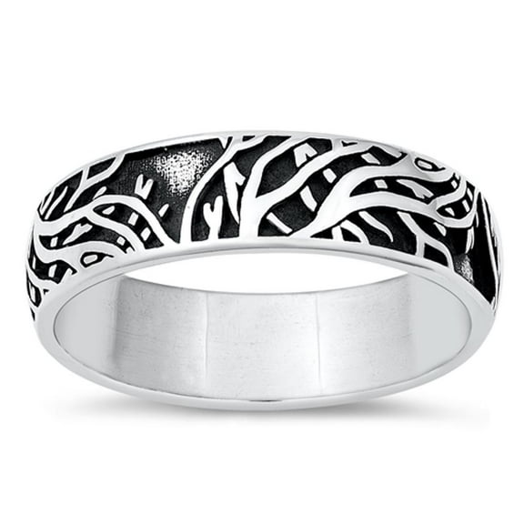 Tree Branches Forest Ring .925 Sterling Silver Band Jewelry Female Male Unisex Size 7