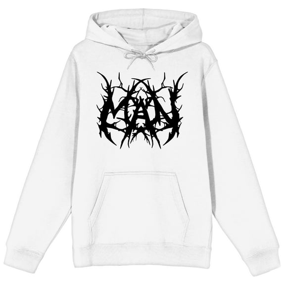 Tree Branches Man Long Sleeve White Adult Hooded Sweatshirt-Medium