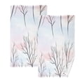 thumbnail image 1 of Tree Branches Pastel Pattern Set of 2 Pure Cotton Towels, 16'' x 28'', Highly Absorbent and Soft, 1 of 8