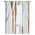 thumbnail image 1 of Tree Branches Semi Sheer Curtains 108 Inch Length 2 Panels Set, Gradual Blue Brown Abstract Forest Plant Sheer Kitchen Curtain Privacy Voile Window Curtain for Living Room Bedroom Rod Pocket Drapes, 1 of 7